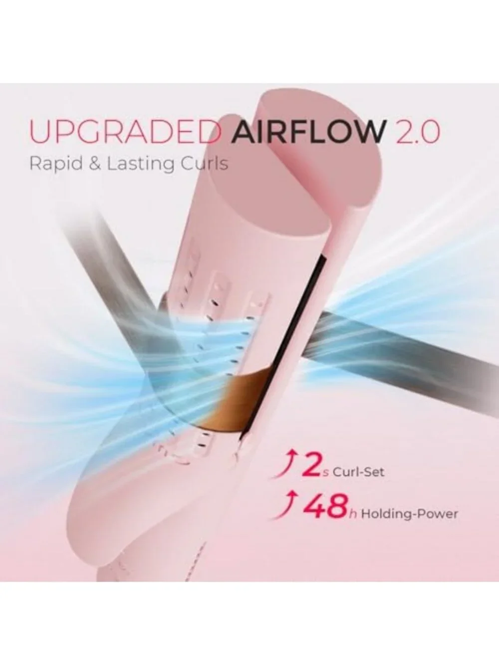 2-in-1 Curling Iron & Flat Iron - Hair Straightener & Curler with Airflow
